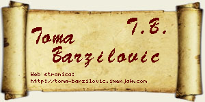 Toma Barzilović vizit kartica